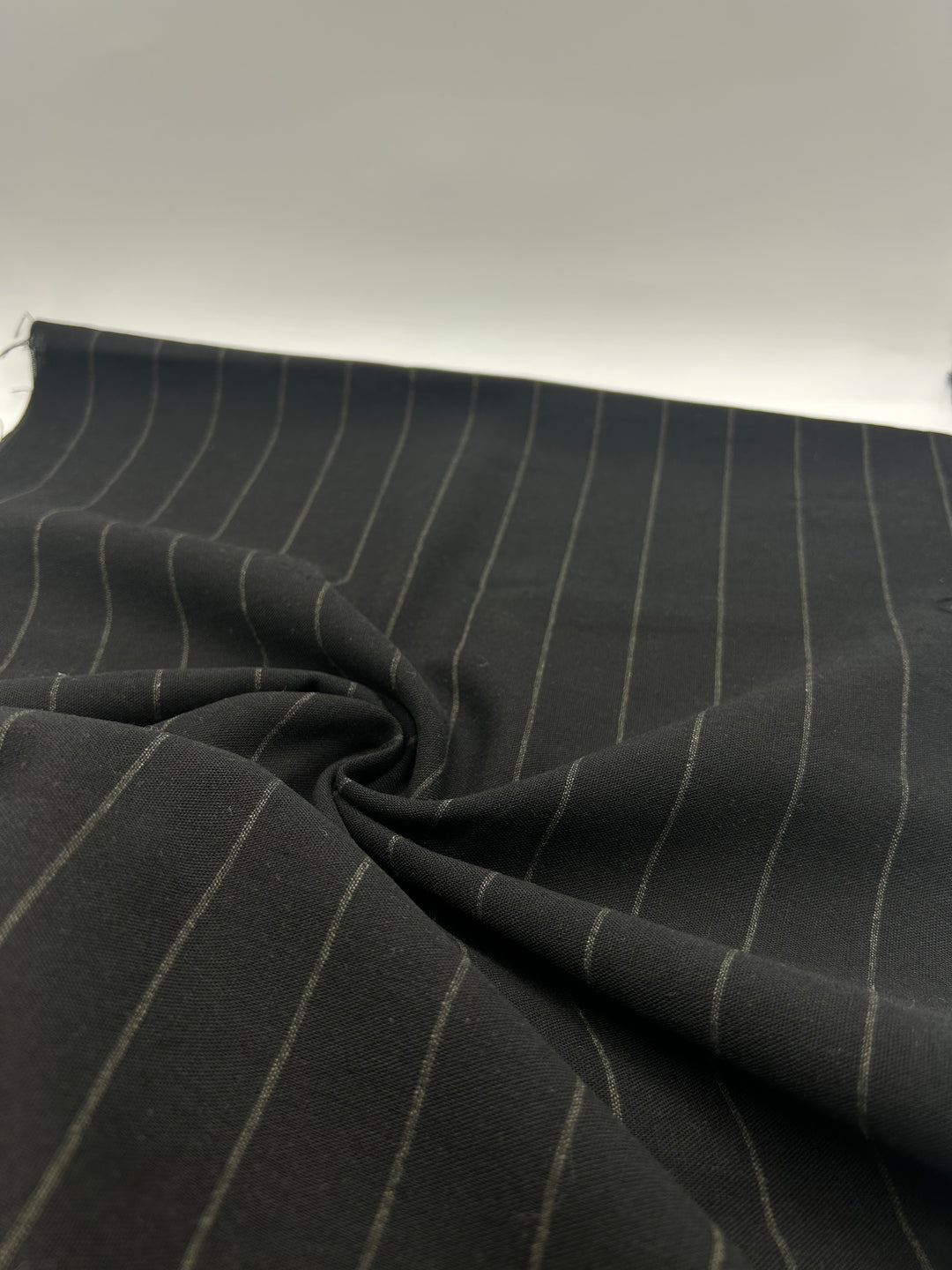 Viscose Linen Fabric in Charcoal Pinstripe - 57" wide, sold by the yard