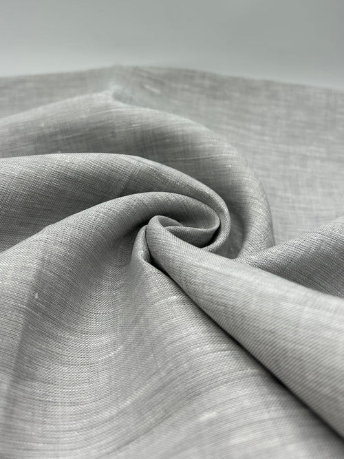 100% Linen Fabric in Grey Melange - 57" wide, sold by the yard
