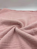 Double Gauze Muslin Fabric in Powder Pink - 57" wide, sold by the yard