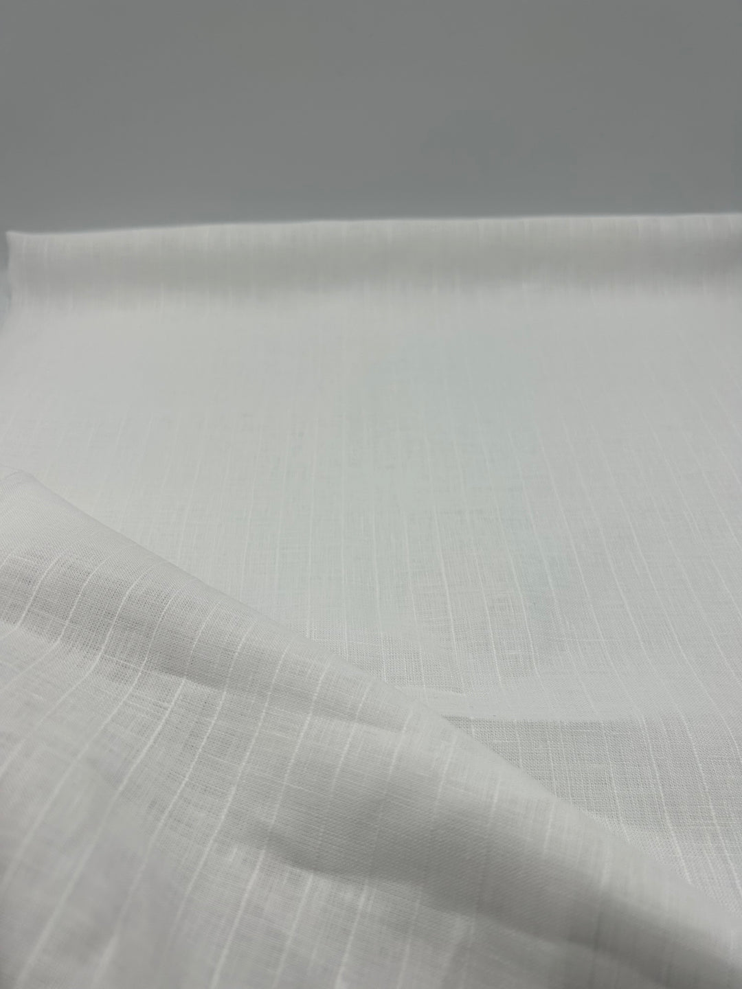 100% Linen Fabric in White Stripe - 57" wide, sold by the yard