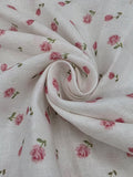 Printed Cotton Linen Fabric in Rose Garden - 57" wide, sold by the yard