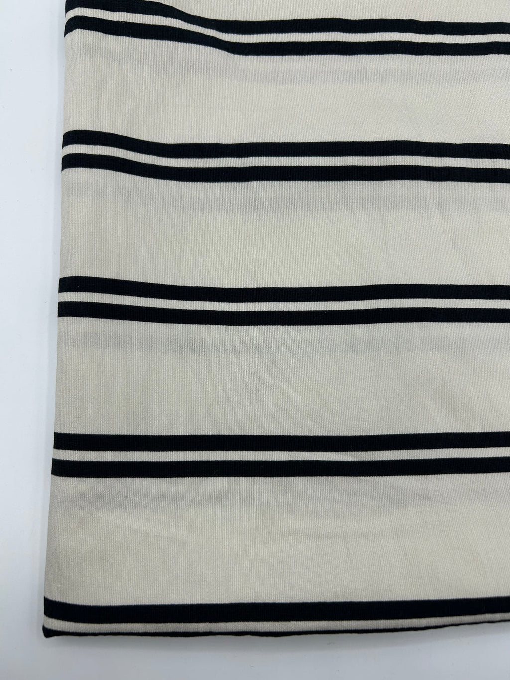 Viscose Linen Fabric in Navy Double Stripe - 57" wide, sold by the yard