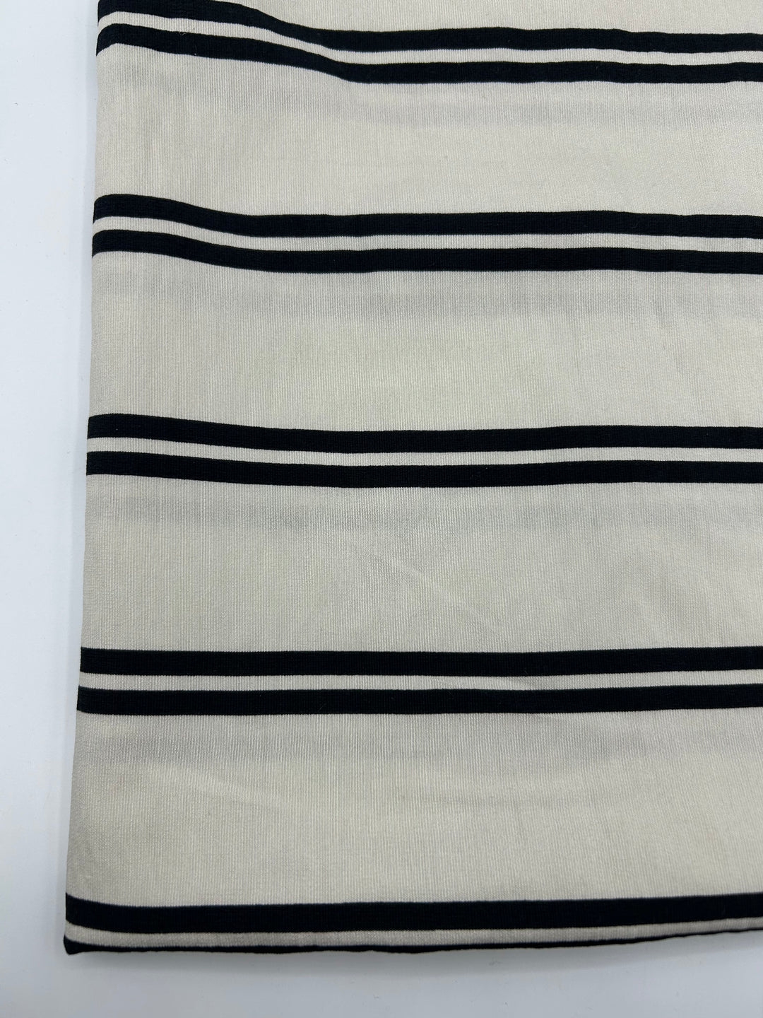 Viscose Linen Fabric in Navy Double Stripe - 57" wide, sold by the yard