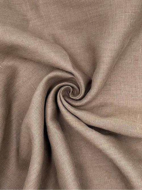 100% Linen Fabric in Mushroom - 57" wide, sold by the yard