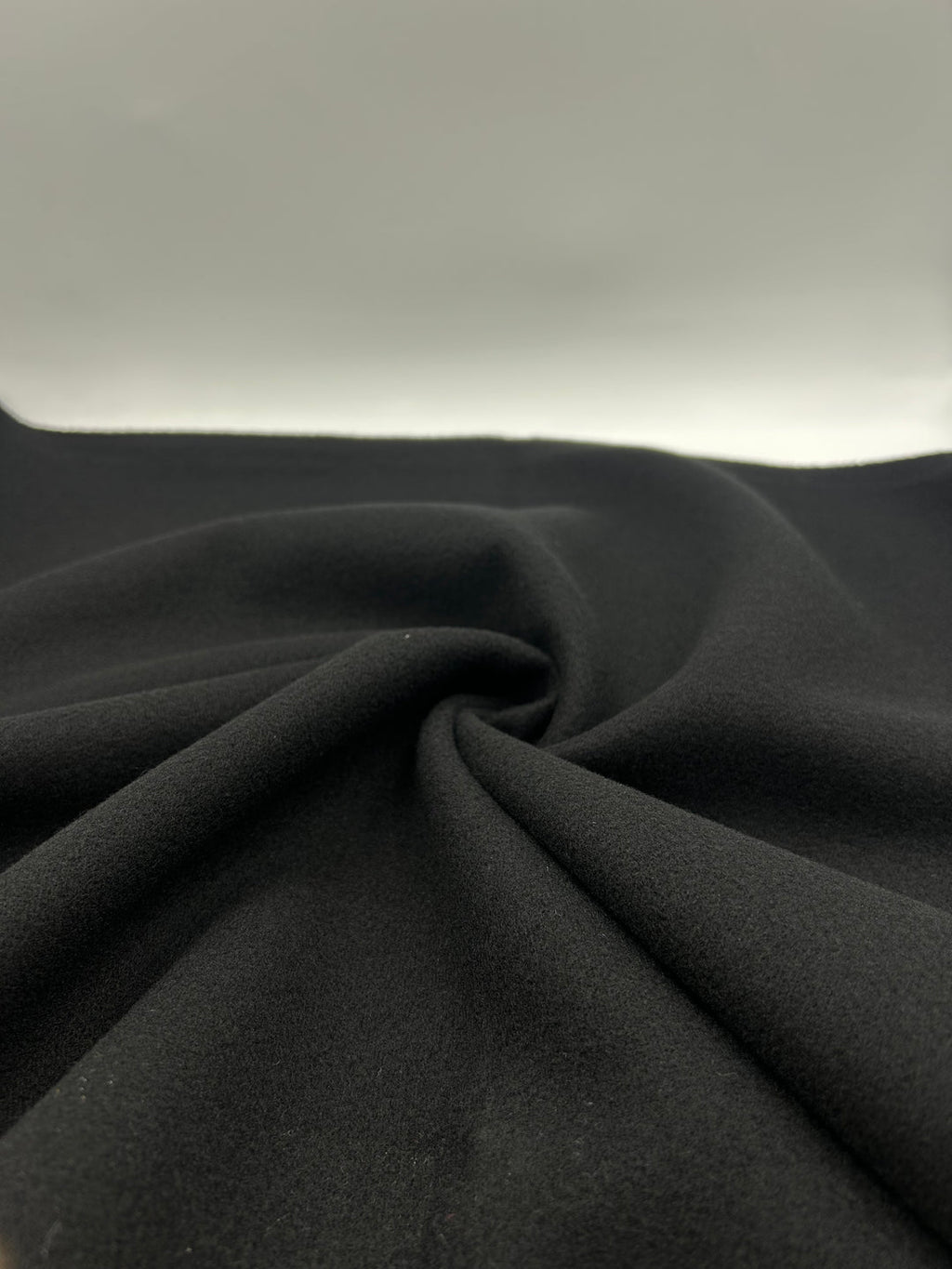 Wool-Blend Coating Fabric in Black - 59" wide, sold by the yard
