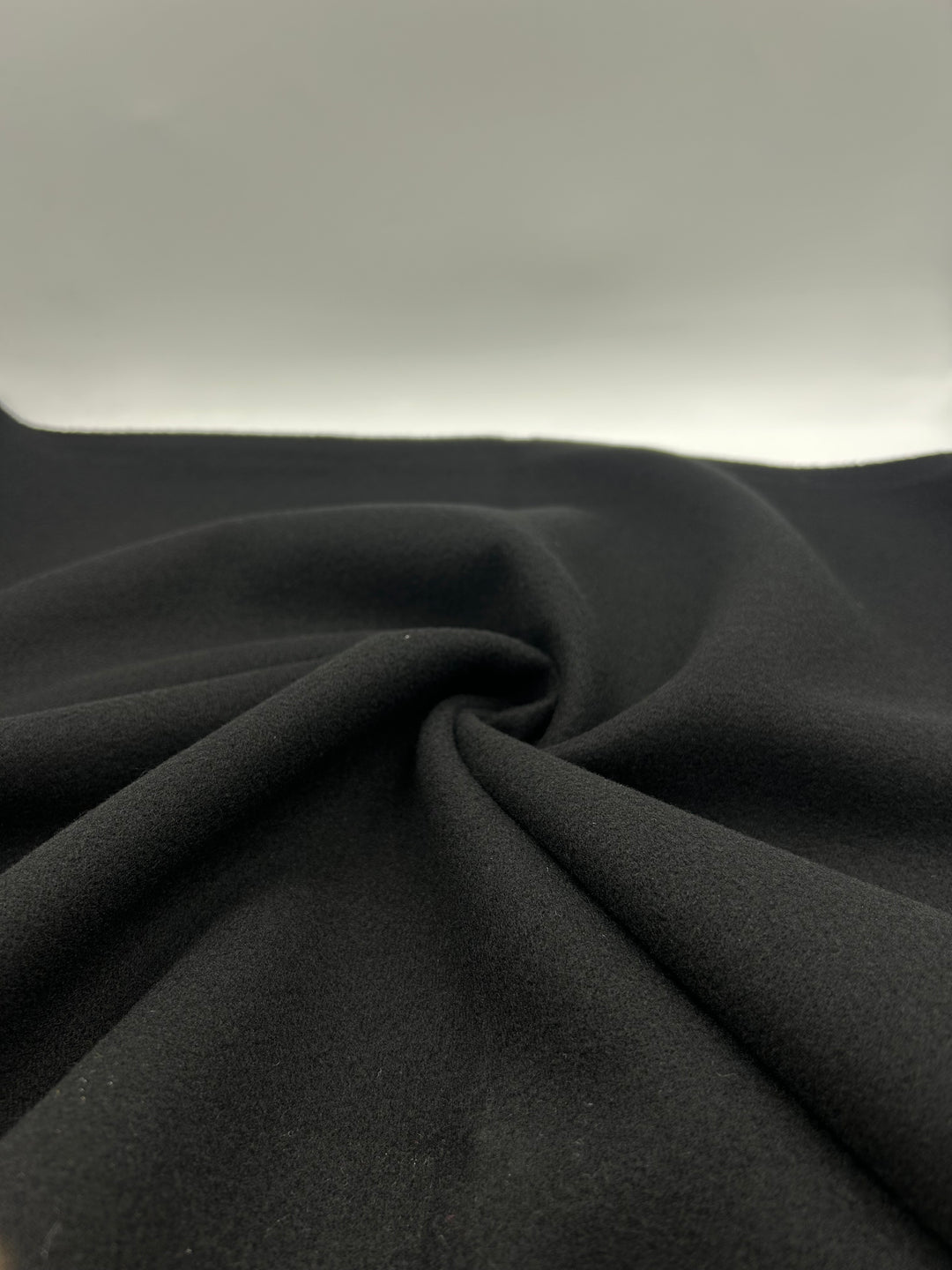 Wool-Blend Coating Fabric in Black - 59" wide, sold by the yard