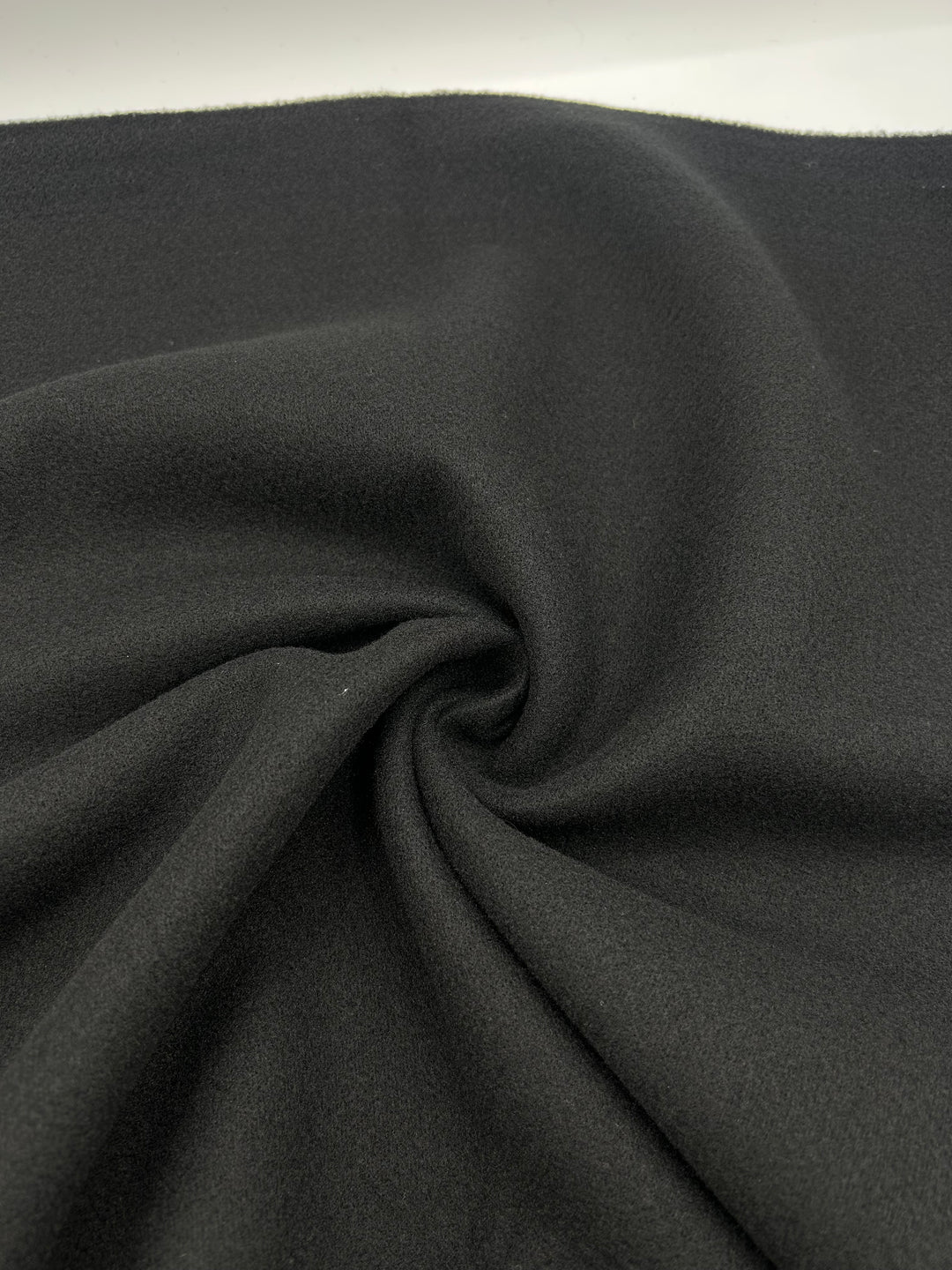 Wool-Blend Coating Fabric in Black - 59" wide, sold by the yard