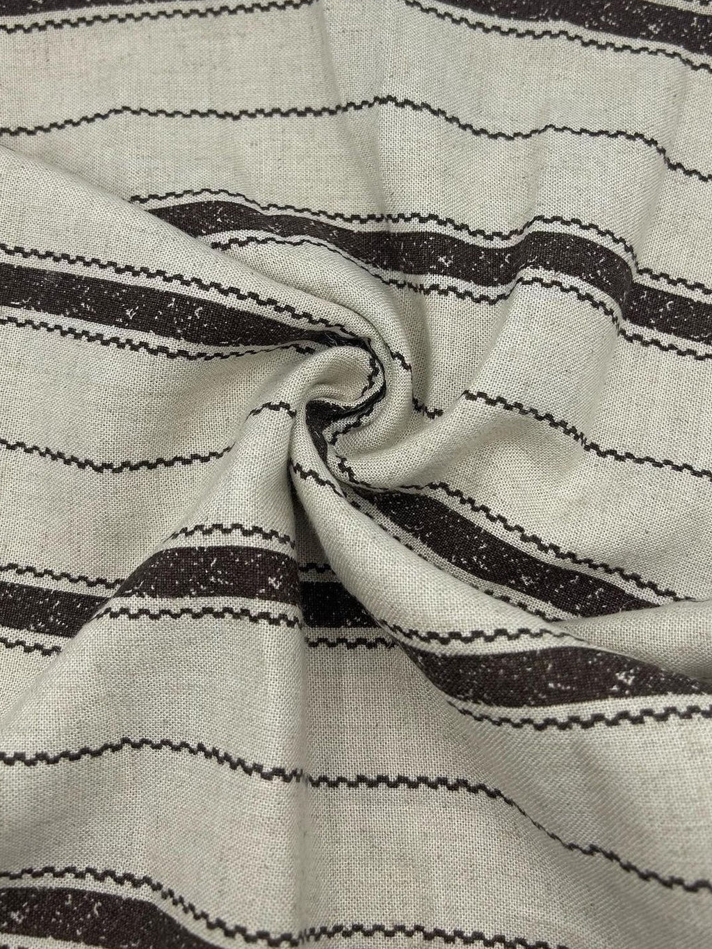Viscose Linen Fabric in Textured Black Stripe - 57" wide, sold by the yard