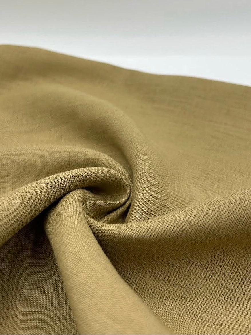 100% Linen Fabric in Camel - 57" wide, sold by the yard