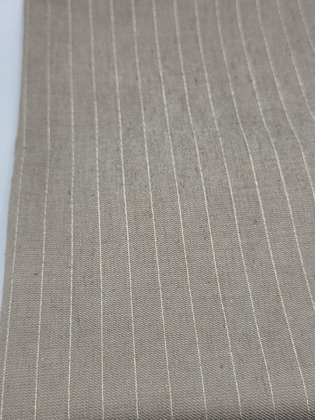 Cotton Linen Fabric in Natural Stripe - 57" wide, sold by the yard
