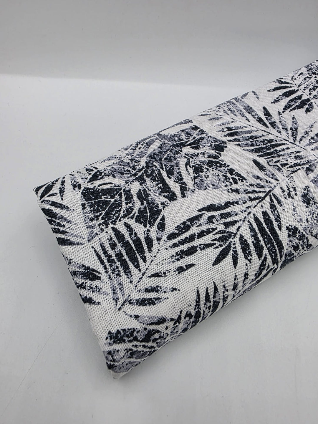 Printed Cotton Linen Fabric in Indigo Fern - 57" wide, sold by the yard