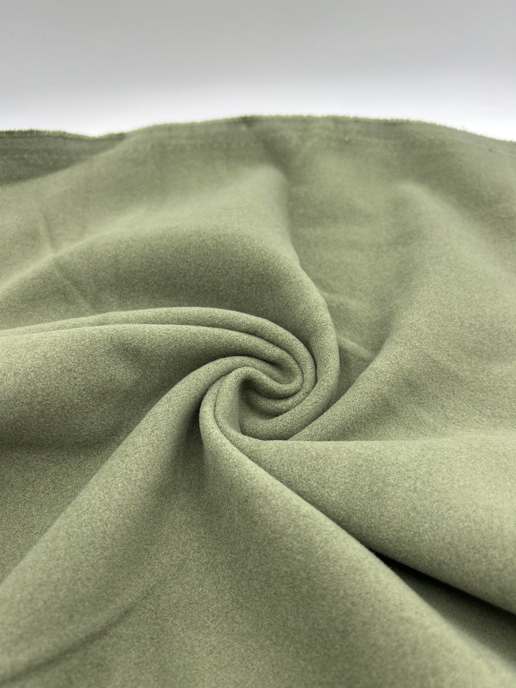 Wool-Blend Coating Fabric in Almond Green - 59" wide, sold by the yard