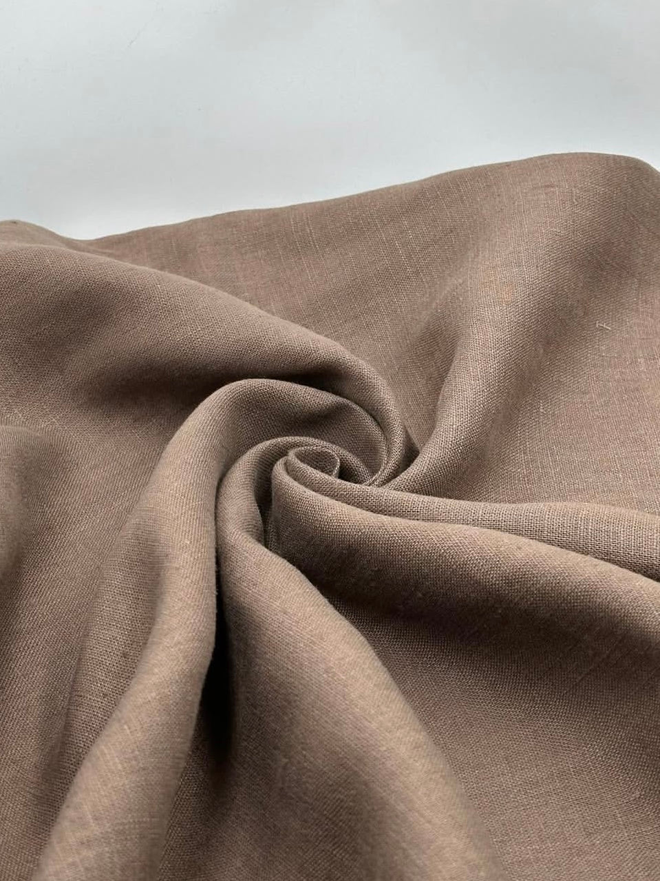 100% Linen Fabric in Mushroom - 57" wide, sold by the yard