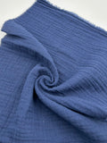 Double Gauze Muslin Fabric in Navy - 57" wide, sold by the yard