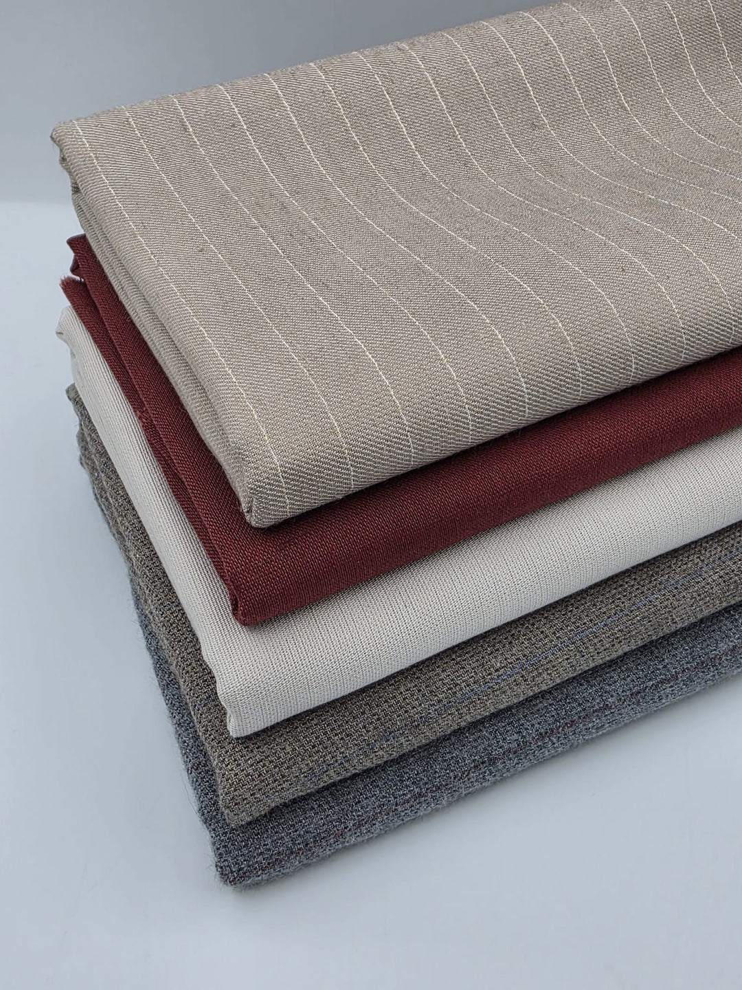 Cotton Linen Fabric in Natural Stripe - 57" wide, sold by the yard