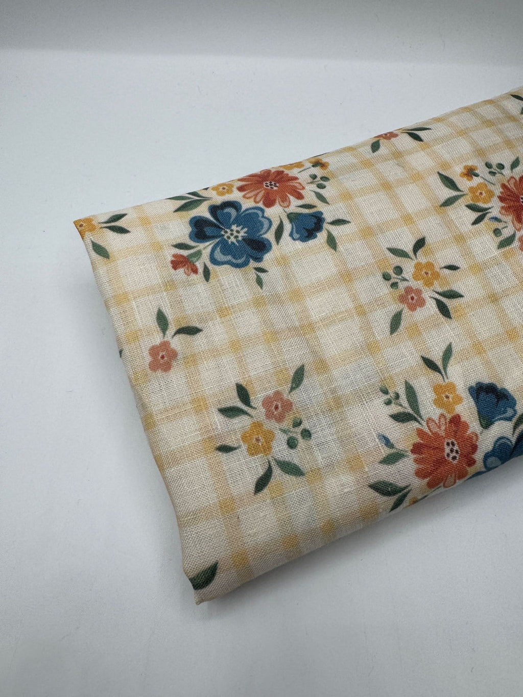 Printed 100% Linen Fabric in Gingham Rose - 57" wide, sold by the yard