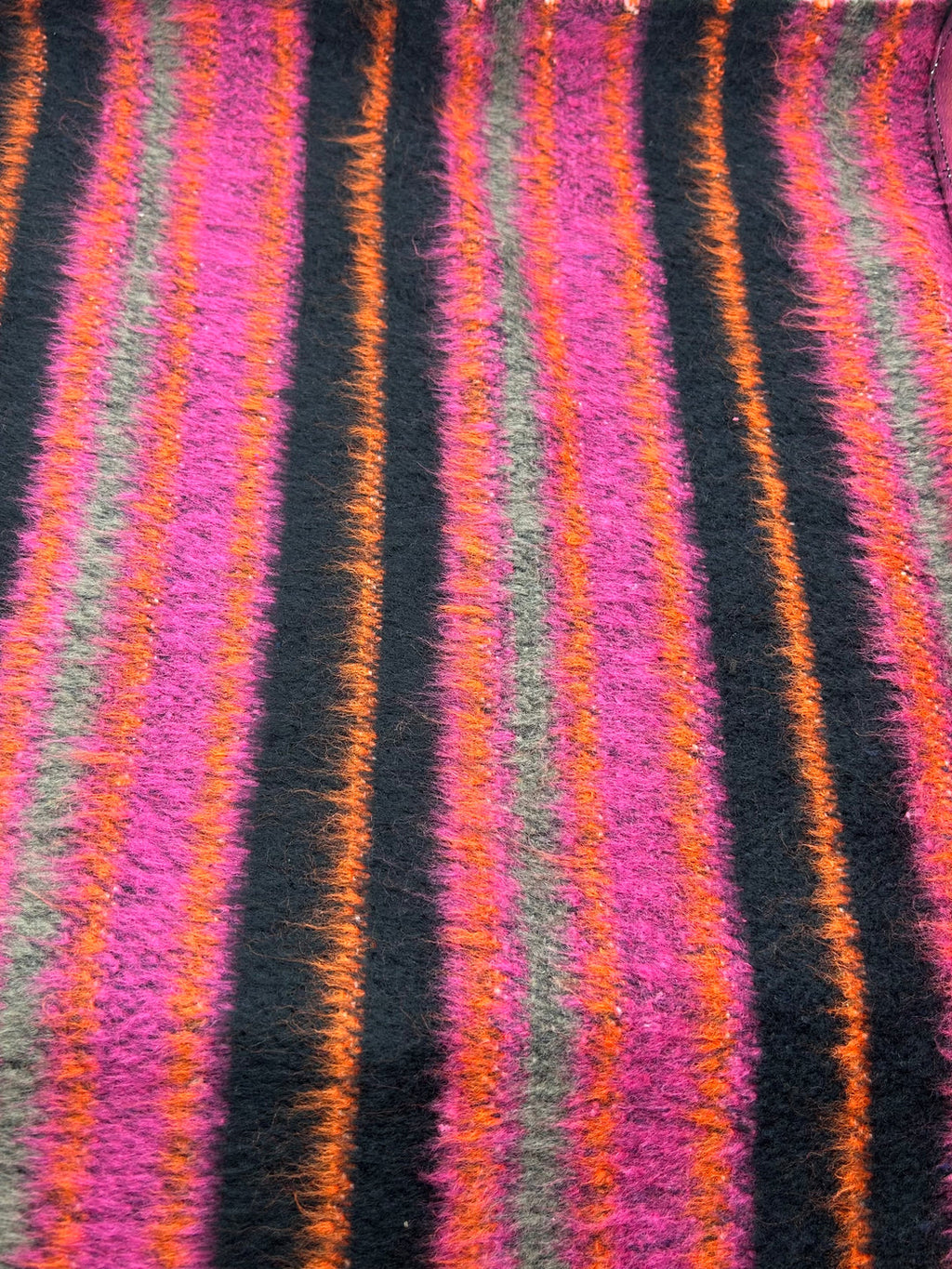 Brushed Bouclé Fabric in Fuchsia & Black - 59" wide, sold by the yard