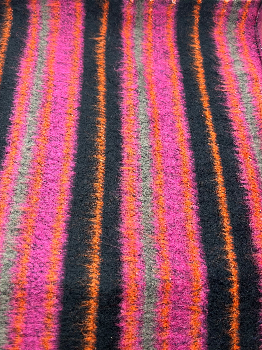 Brushed Bouclé Fabric in Fuchsia & Black - 59" wide, sold by the yard
