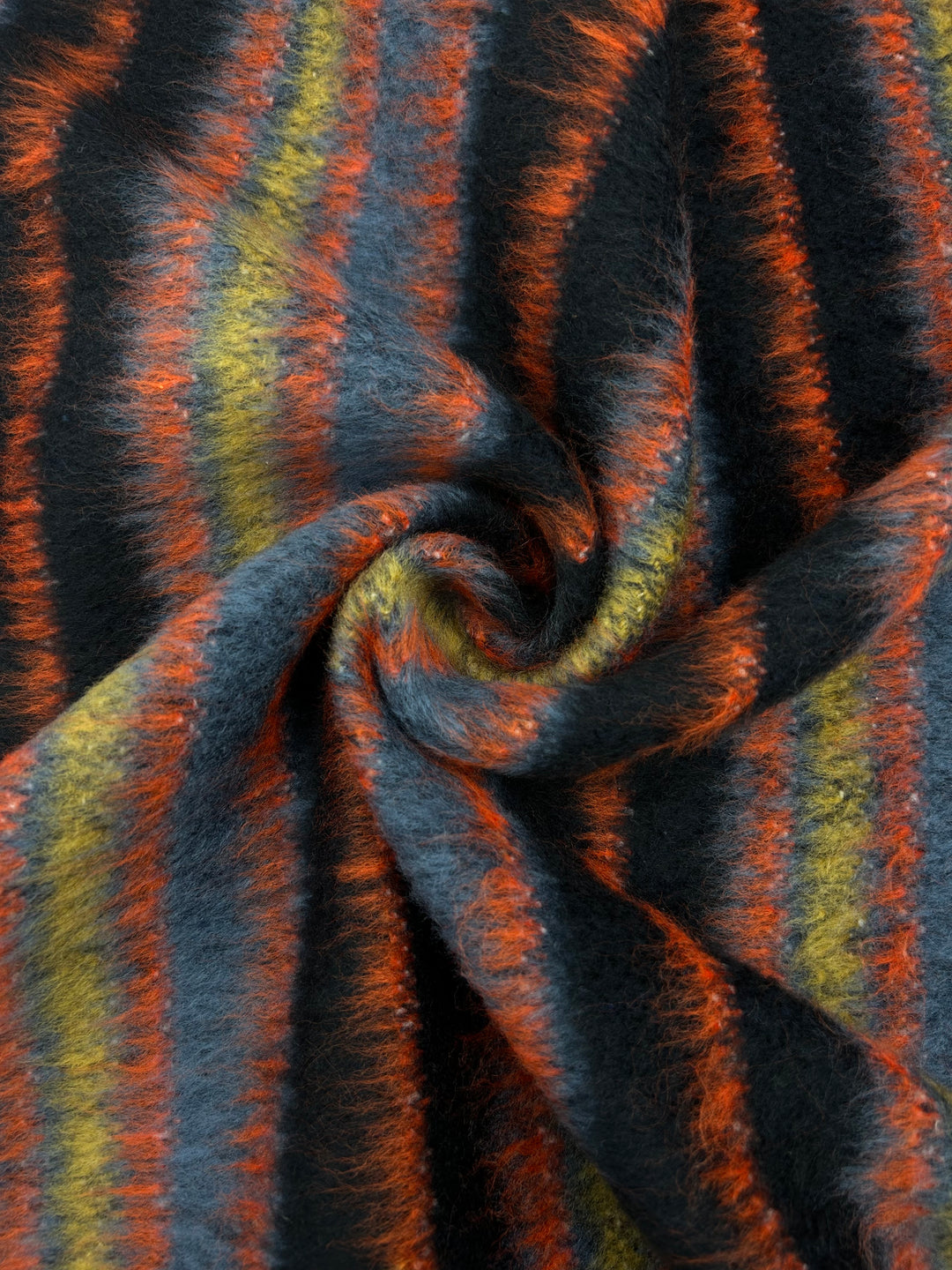Brushed Bouclé Fabric in Rust & Black - 59" wide, sold by the yard