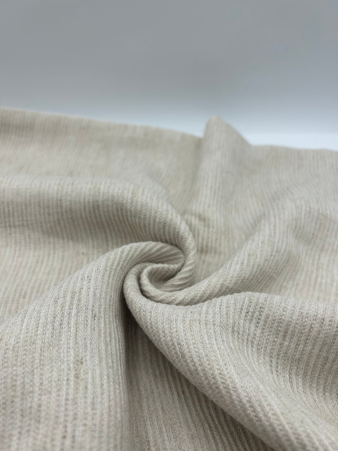 Cotton Linen Fabric in Ribbed Natural - 57" wide, sold by the yard