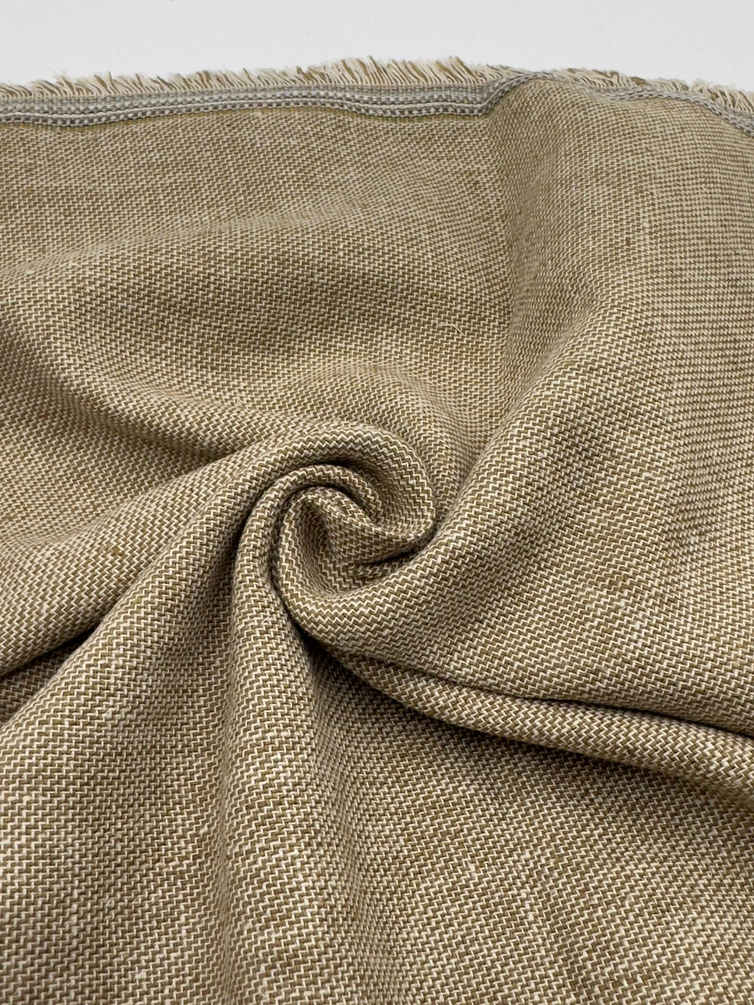Cotton Linen Fabric in Wheat Melange - 57" wide, sold by the yard