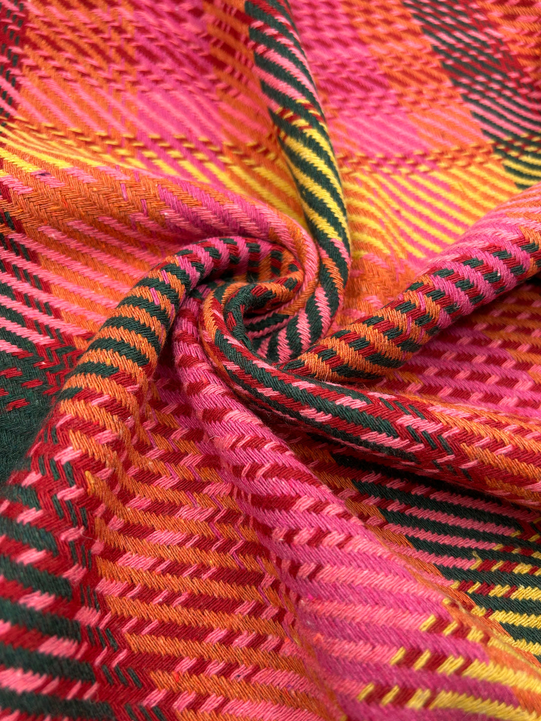 Wool-Blend Coating Fabric in Sunset Plaid - 59" wide, sold by the yard