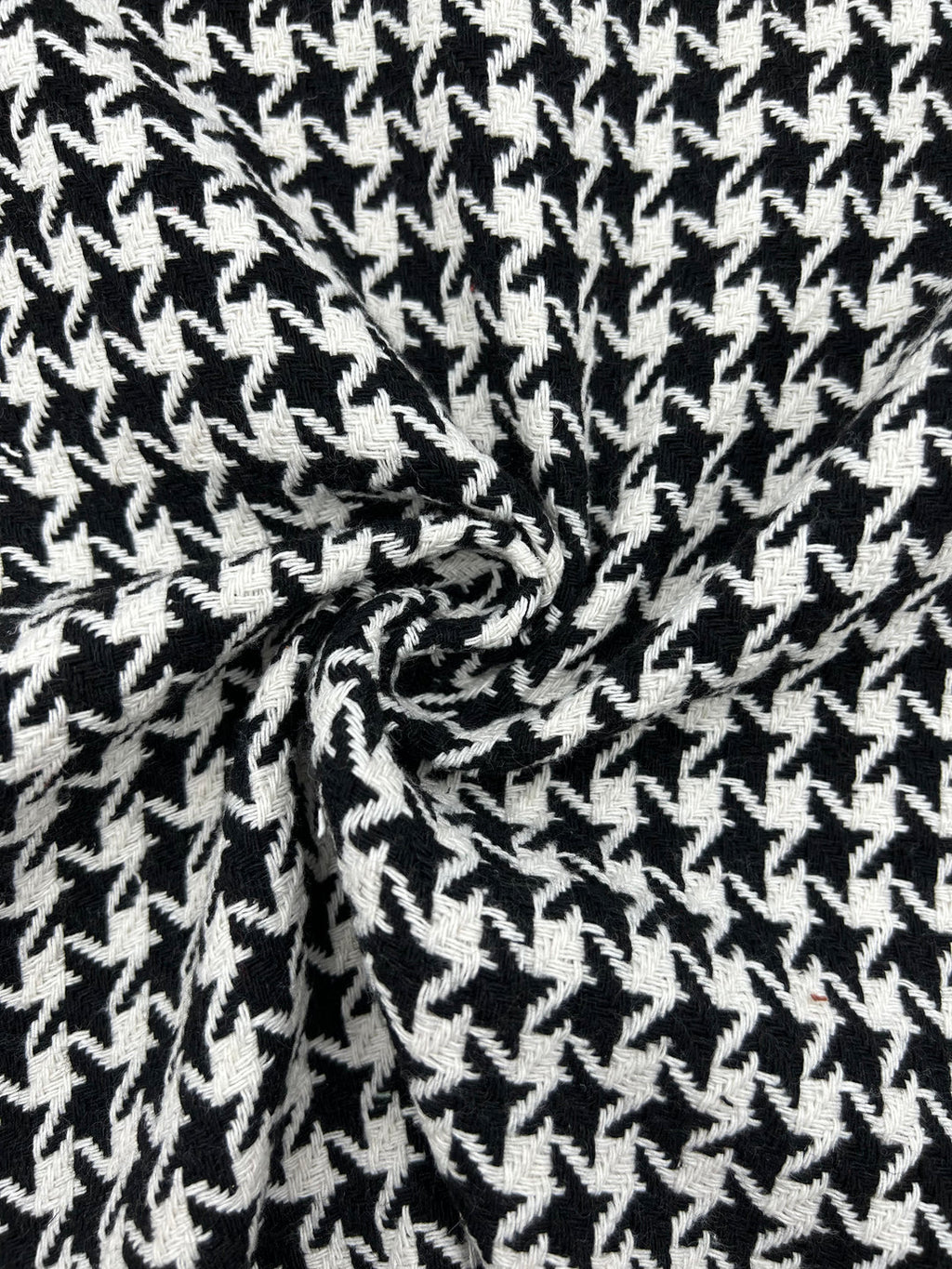 Houndstooth Wool-Blend Coating in Black & White - 59" wide, sold by the yard