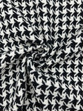 Houndstooth Wool-Blend Coating in Black & White - 59" wide, sold by the yard
