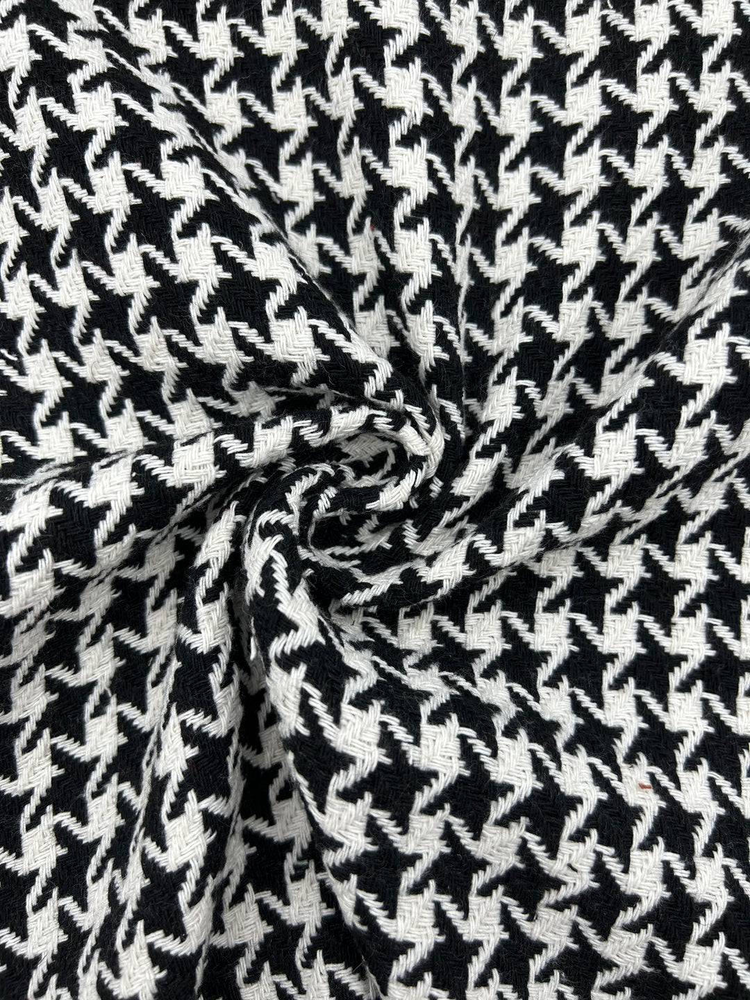Houndstooth Wool-Blend Coating in Black & White - 59" wide, sold by the yard