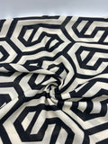 Cotton Voile Fabric in Ink Labyrinth - 59" wide, sold by the yard