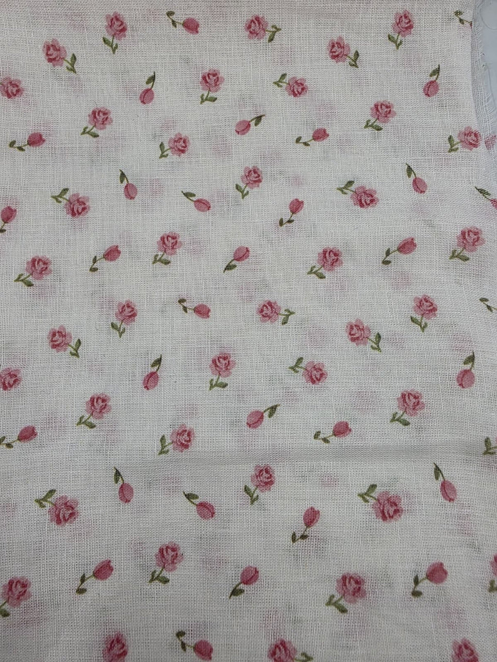 Printed Cotton Linen Fabric in Rose Garden - 57" wide, sold by the yard