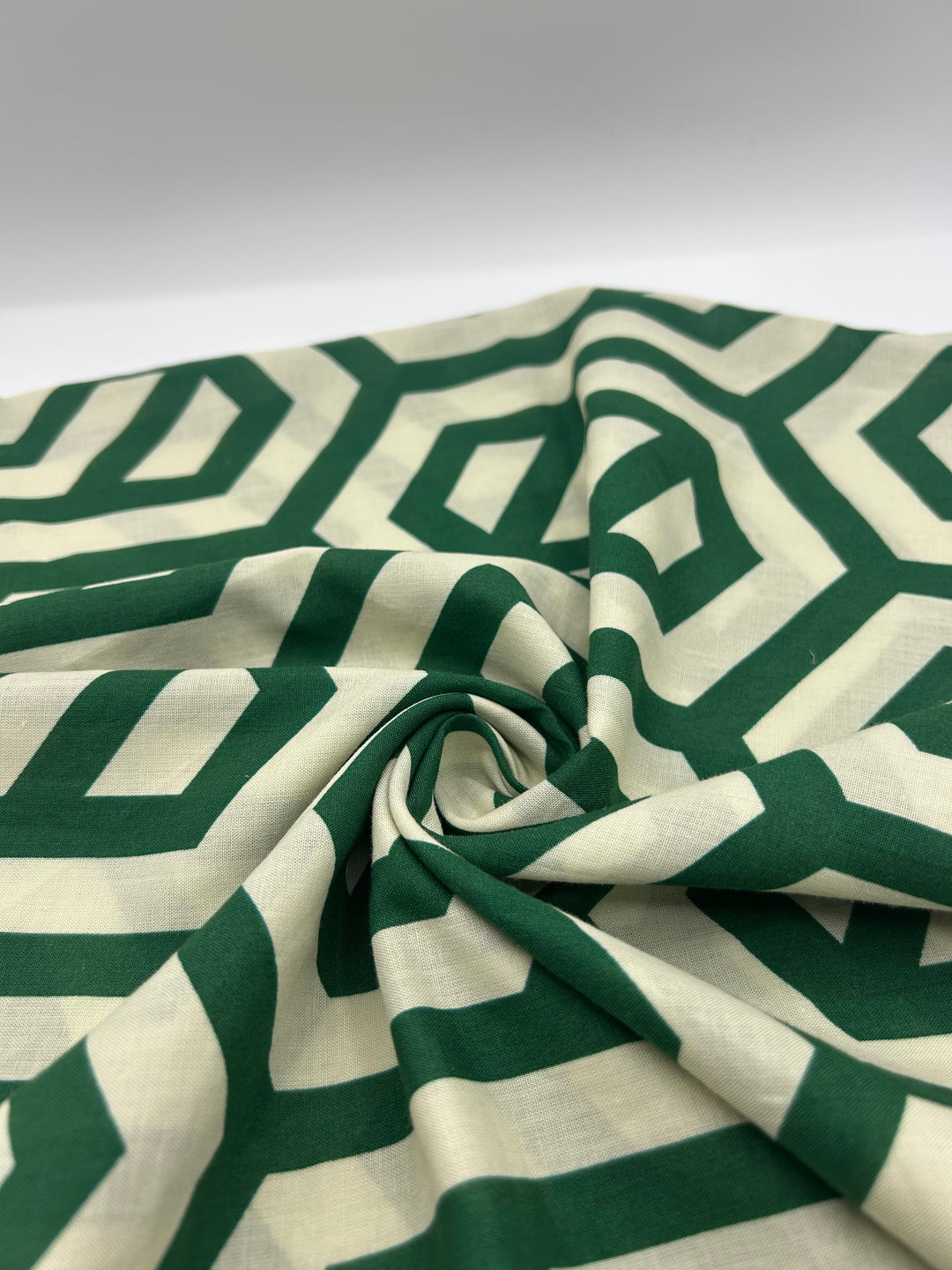 Cotton Voile Fabric in Forest Geometric - 59" wide, sold by the yard
