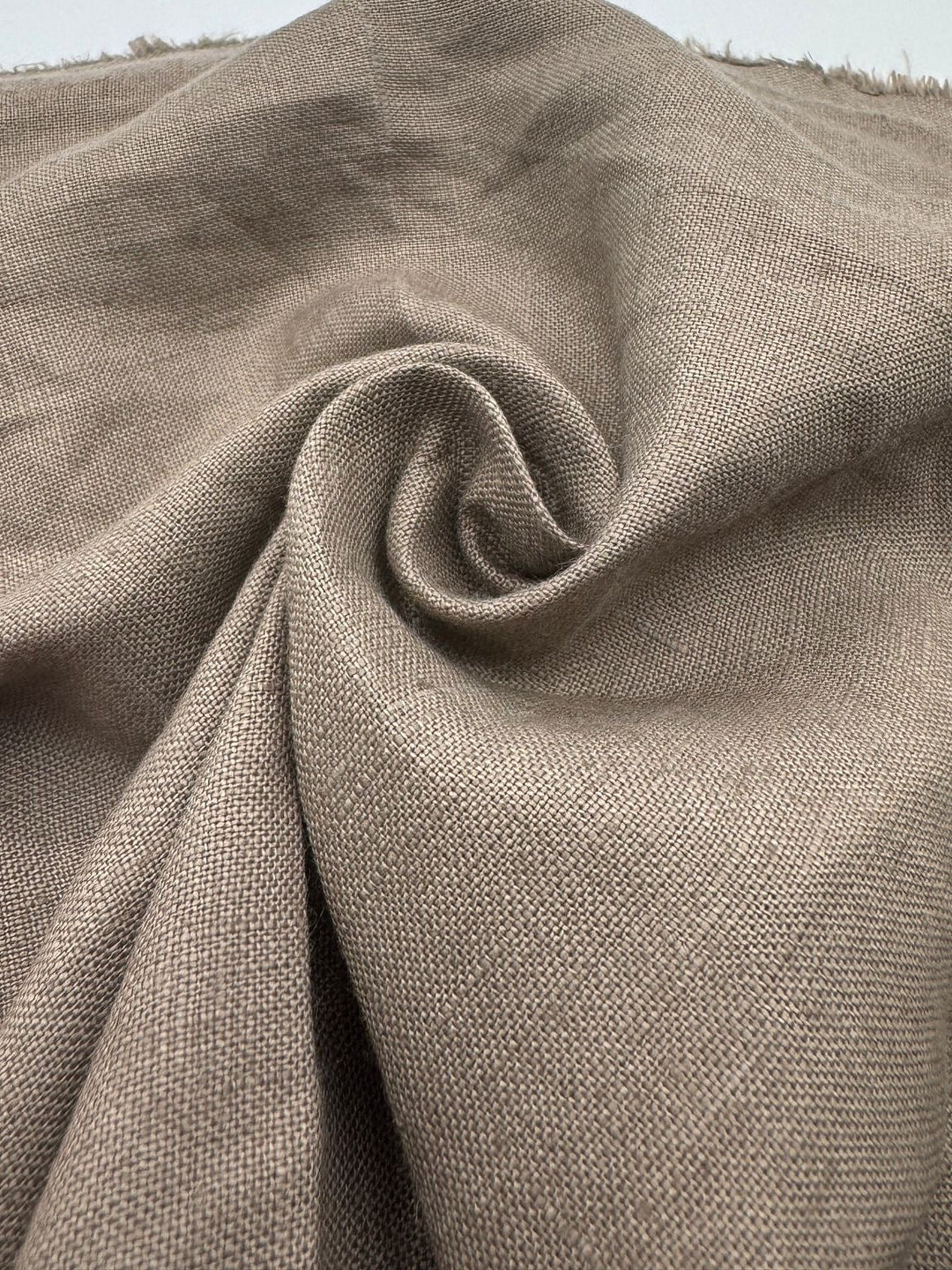 100% Linen Fabric in Mink - 57" wide, sold by the yard