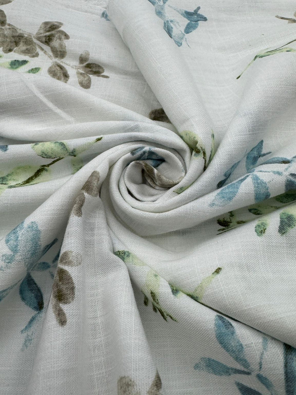 Printed Cotton Linen Fabric in Meadow Sprig - 57" wide, sold by the yard