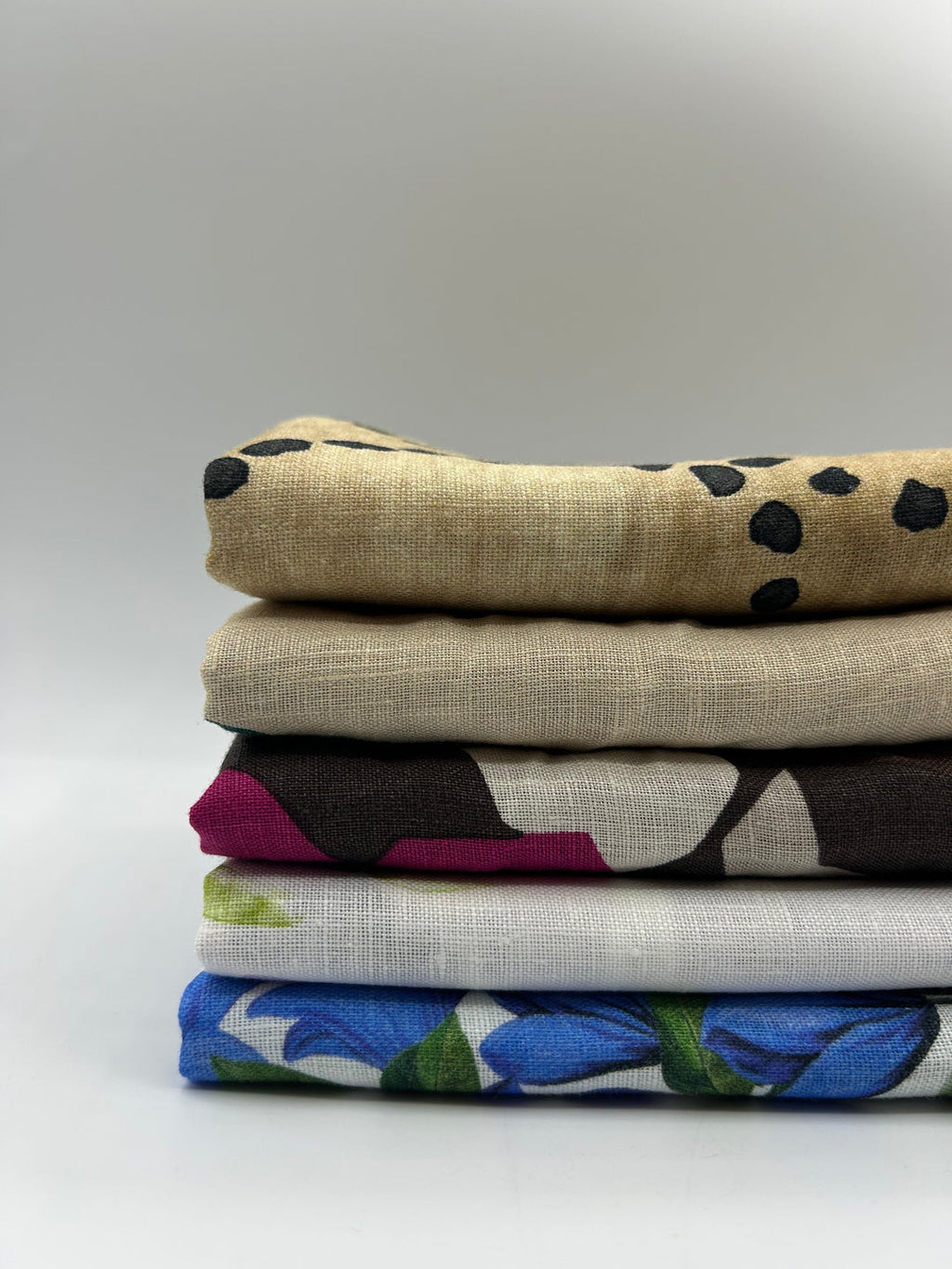 Printed 100% Linen Fabric in Violet Anemone - 57" wide, sold by the yard