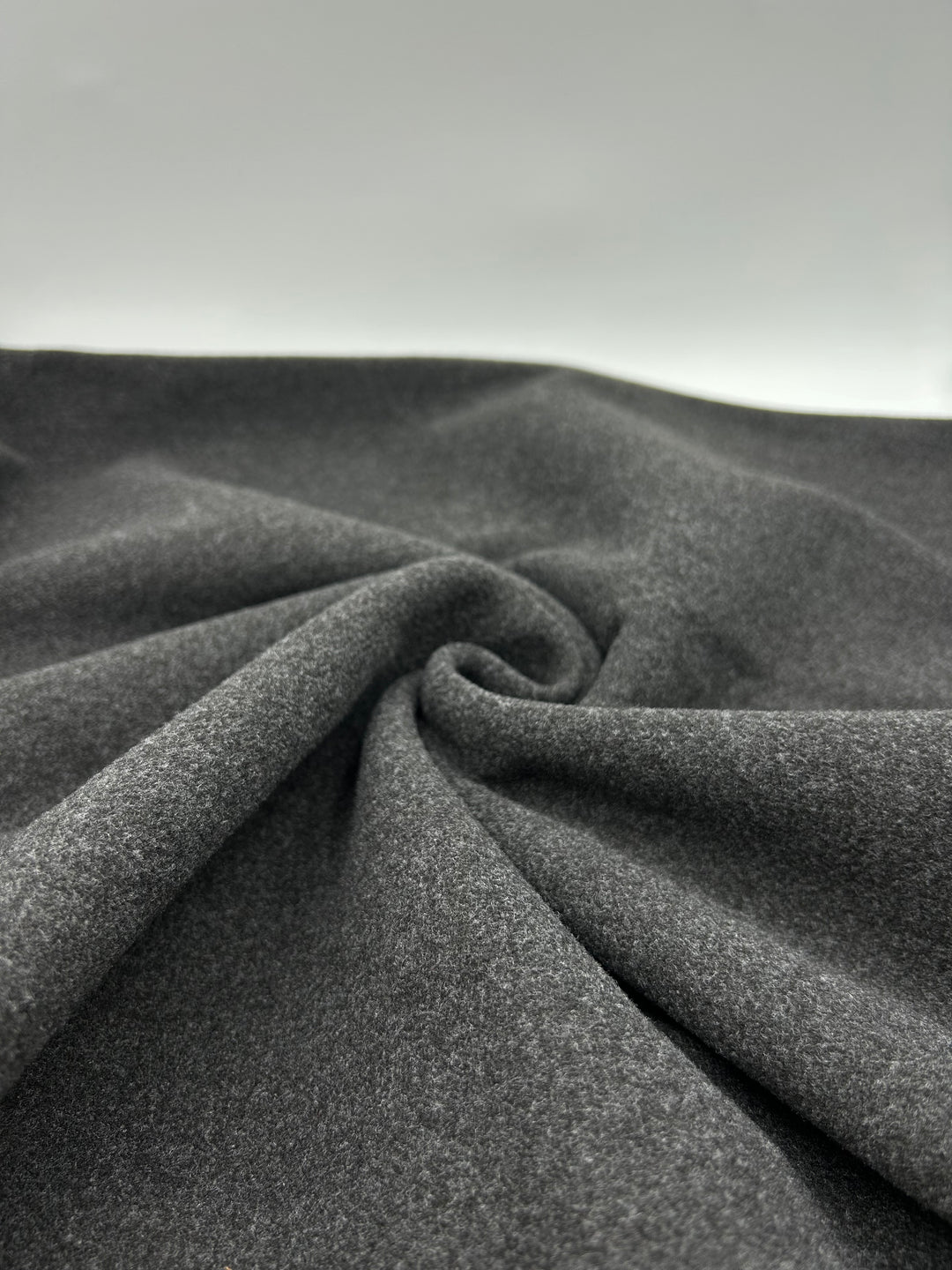 Wool-Blend Coating Fabric in Anthracite - 59" wide, sold by the yard