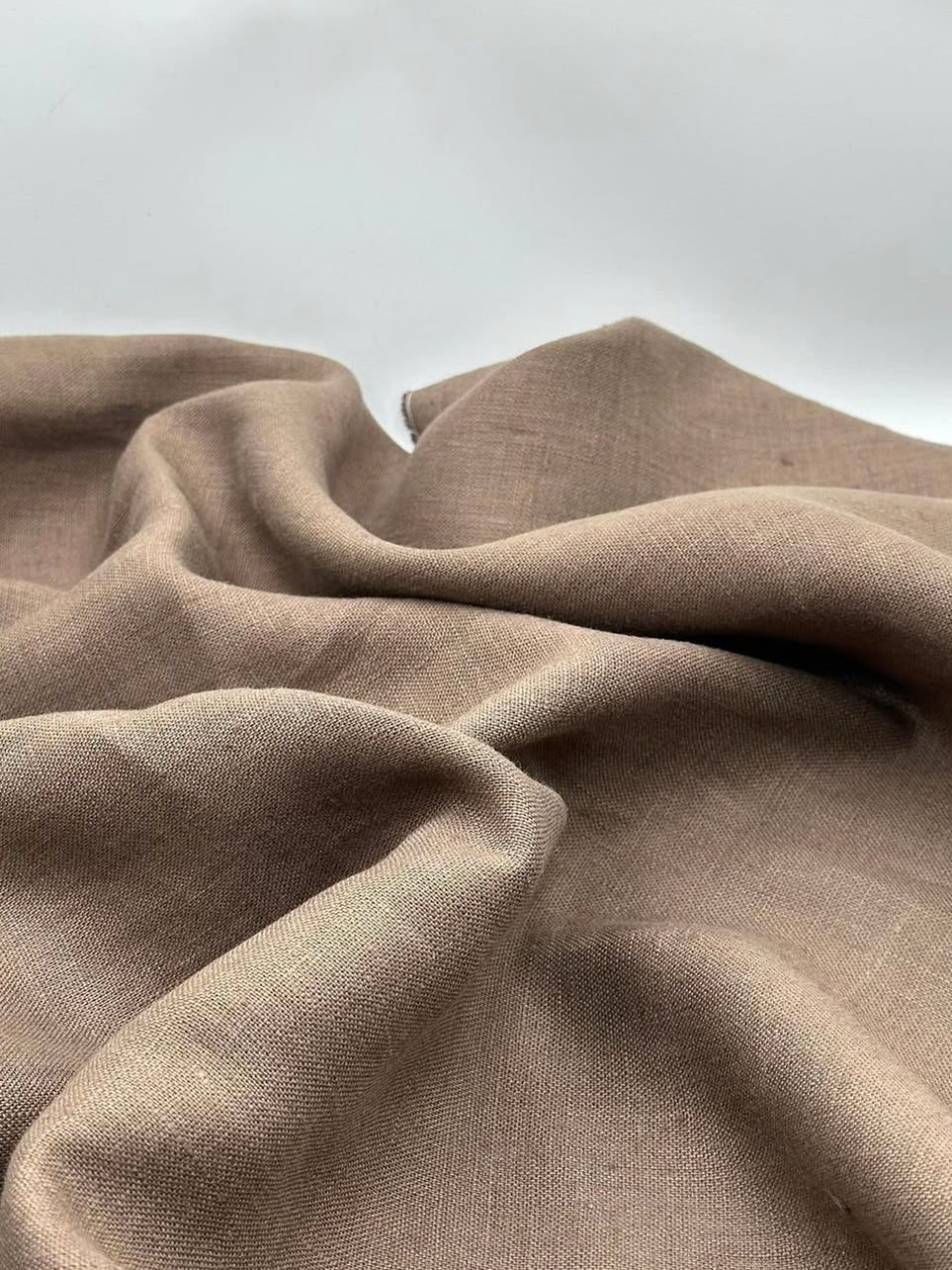 100% Linen Fabric in Mushroom - 57" wide, sold by the yard