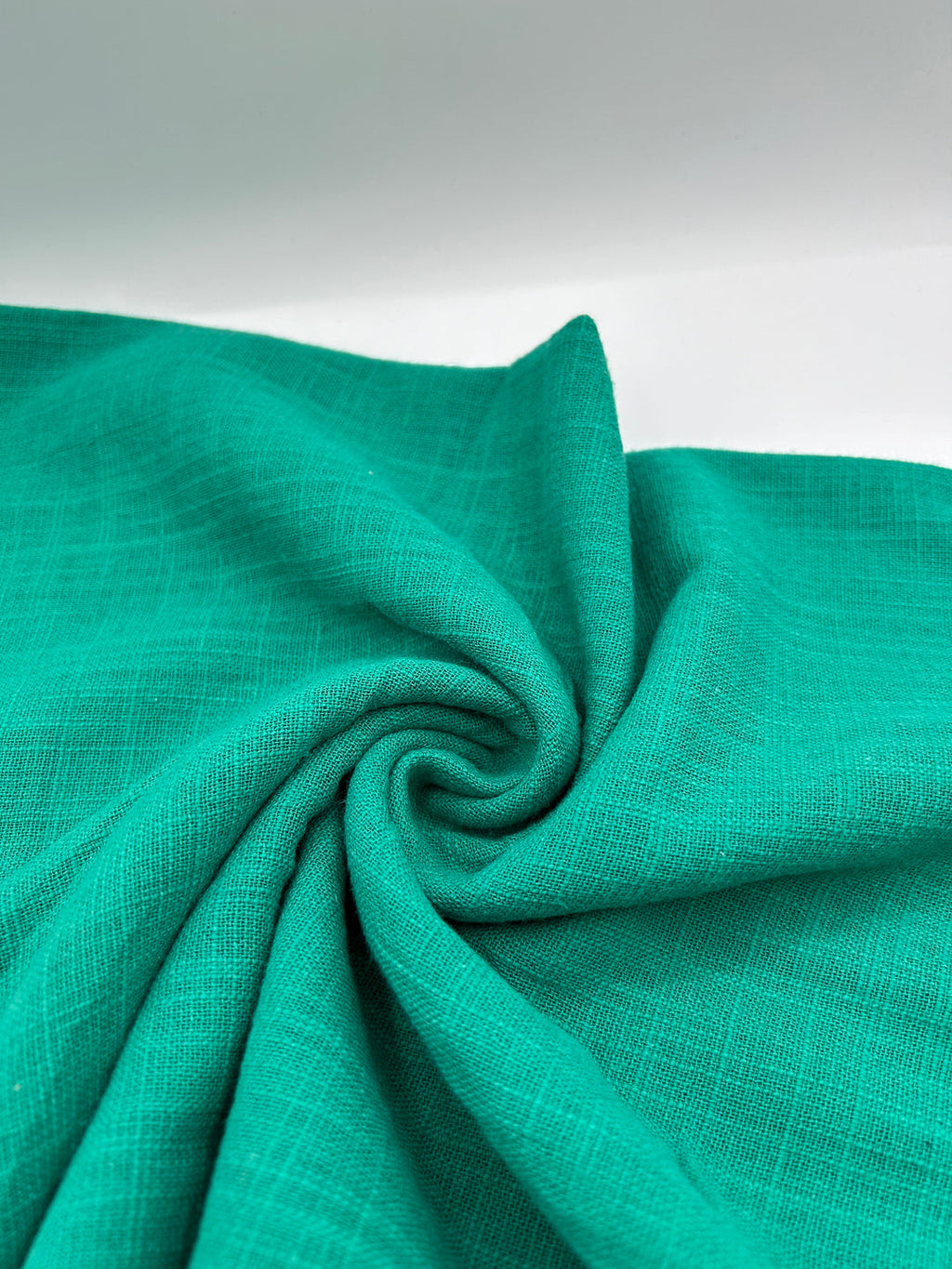Cotton Linen Fabric in Emerald - 57" wide, sold by the yard