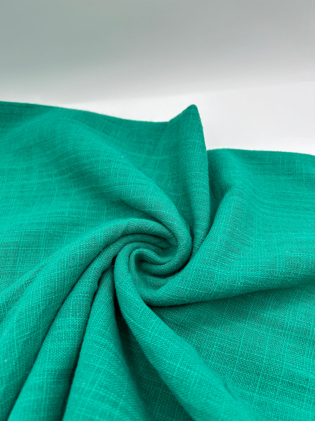 Cotton Linen Fabric in Emerald - 57" wide, sold by the yard