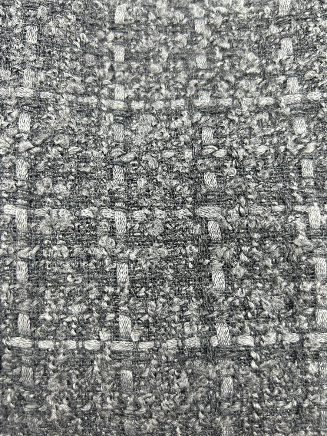 Bouclé Tweed Fabric in Charcoal - 59" wide, sold by the yard