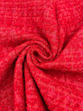 Bouclé Tweed Fabric in Red - 59" wide, sold by the yard
