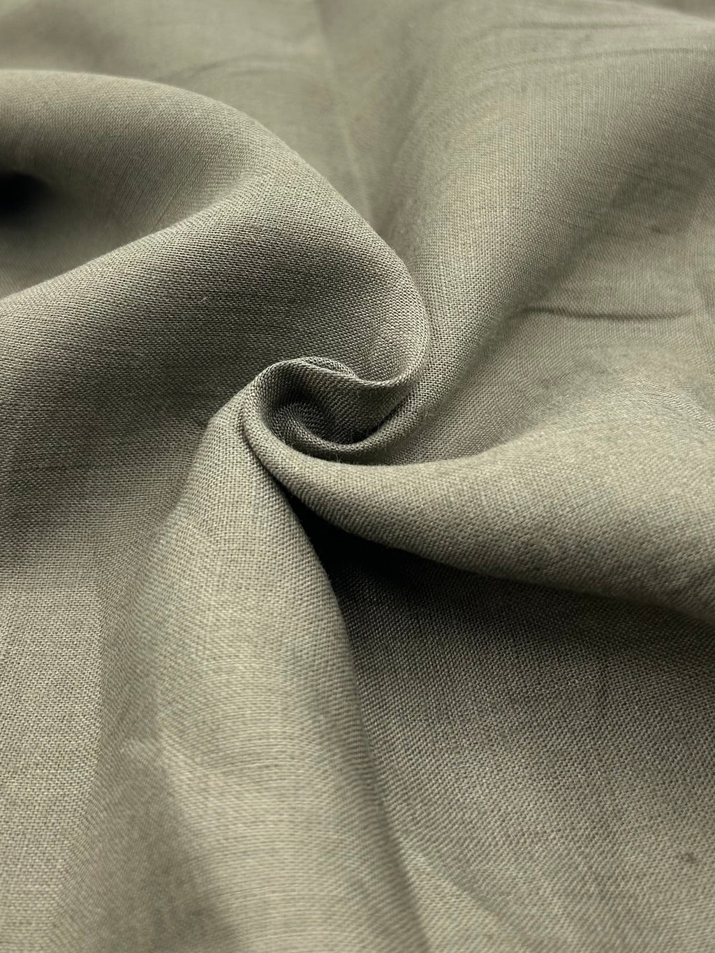 100% Linen Fabric in Olive Khaki - 57" wide, sold by the yard