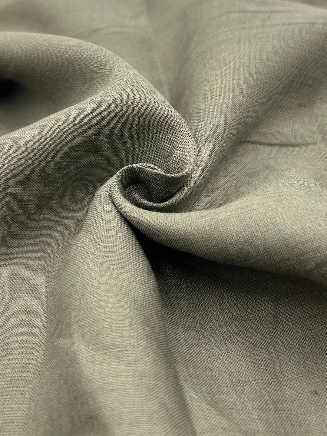 100% Linen Fabric in Olive Khaki - 57" wide, sold by the yard