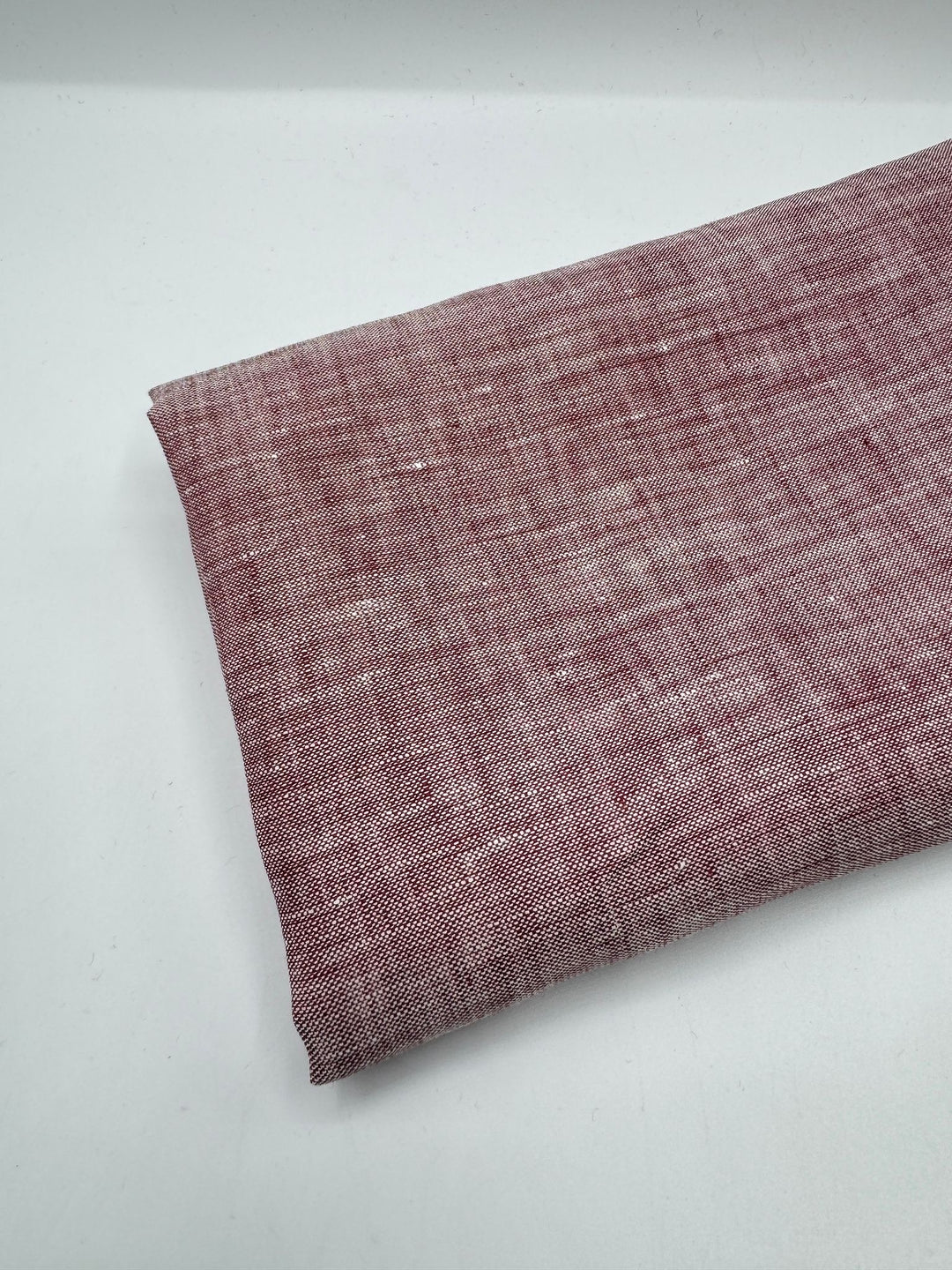 100% Linen Fabric in Cherry Melange - 57" wide, sold by the yard