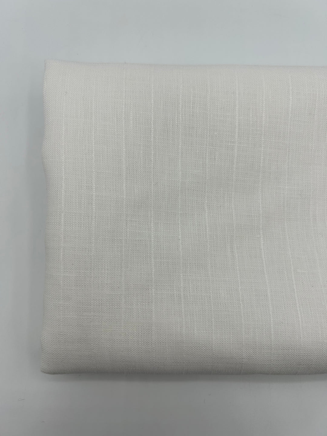 100% Linen Fabric in White Stripe - 57" wide, sold by the yard