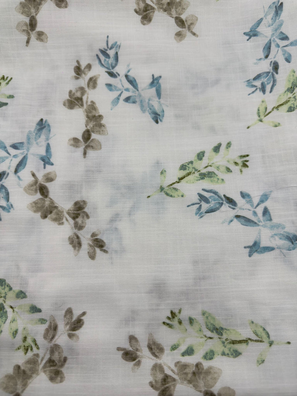 Printed Cotton Linen Fabric in Meadow Sprig - 57" wide, sold by the yard