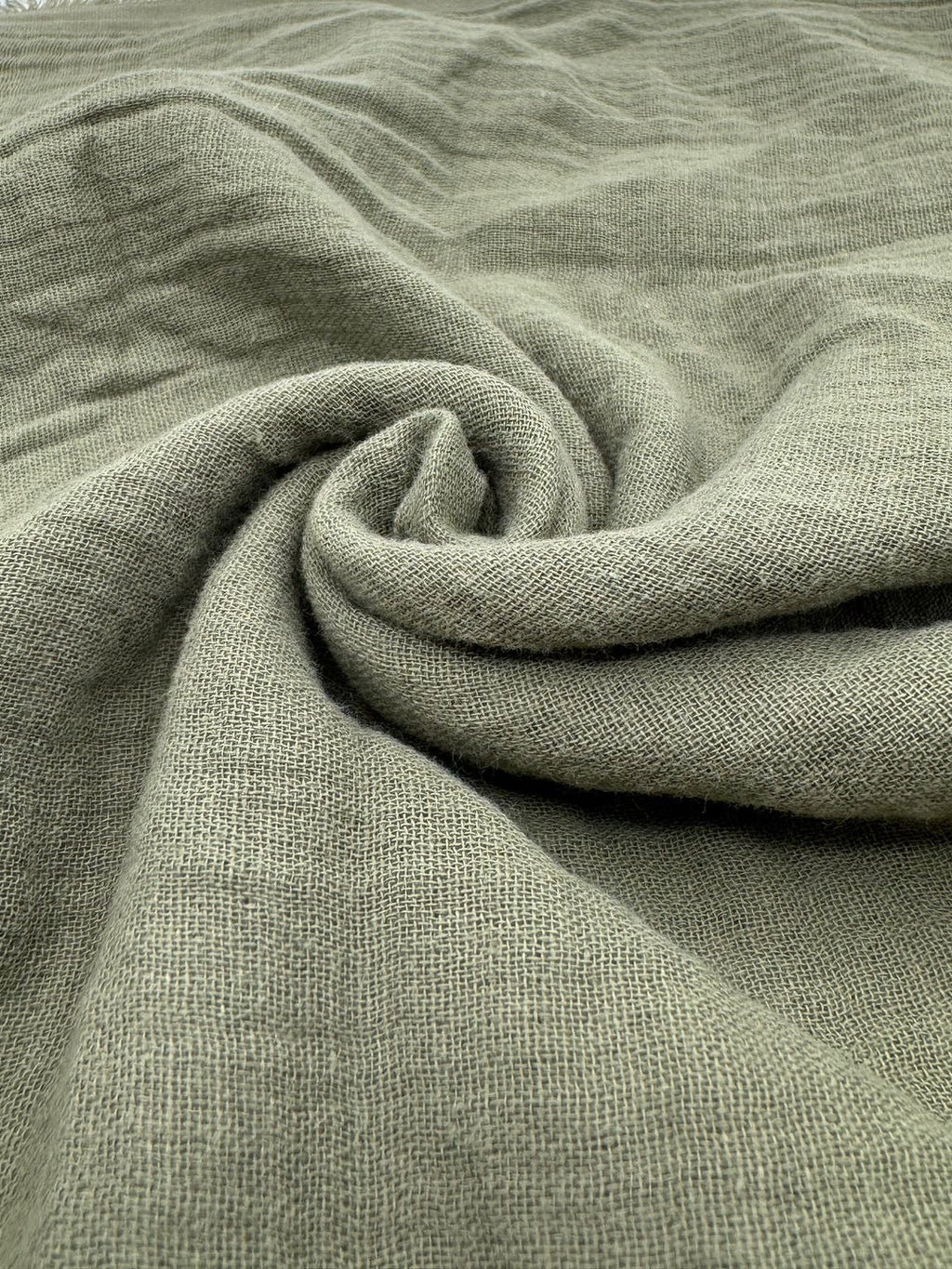 Double Gauze Muslin Fabric in Dusty Sage - 57" wide, sold by the yard