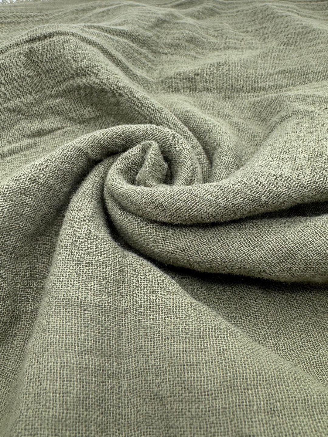 Double Gauze Muslin Fabric in Dusty Sage - 57" wide, sold by the yard