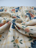 Printed 100% Linen Fabric in Gingham Rose - 57" wide, sold by the yard