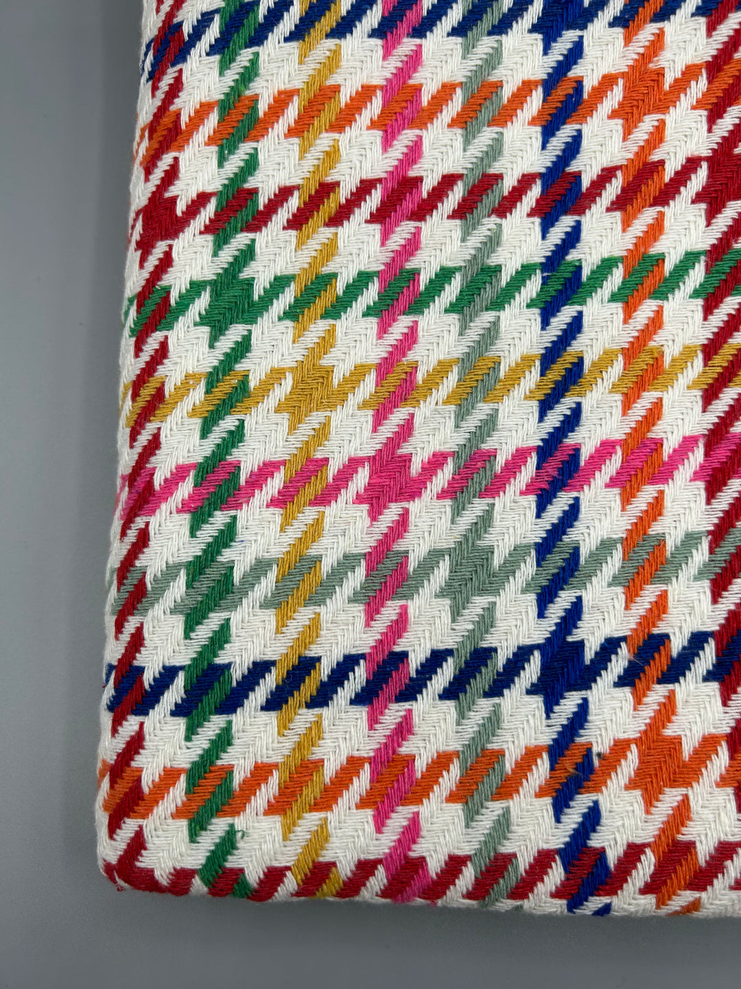 Houndstooth Wool-Blend Coating in Ivory Rainbow - 59" wide, sold by the yard